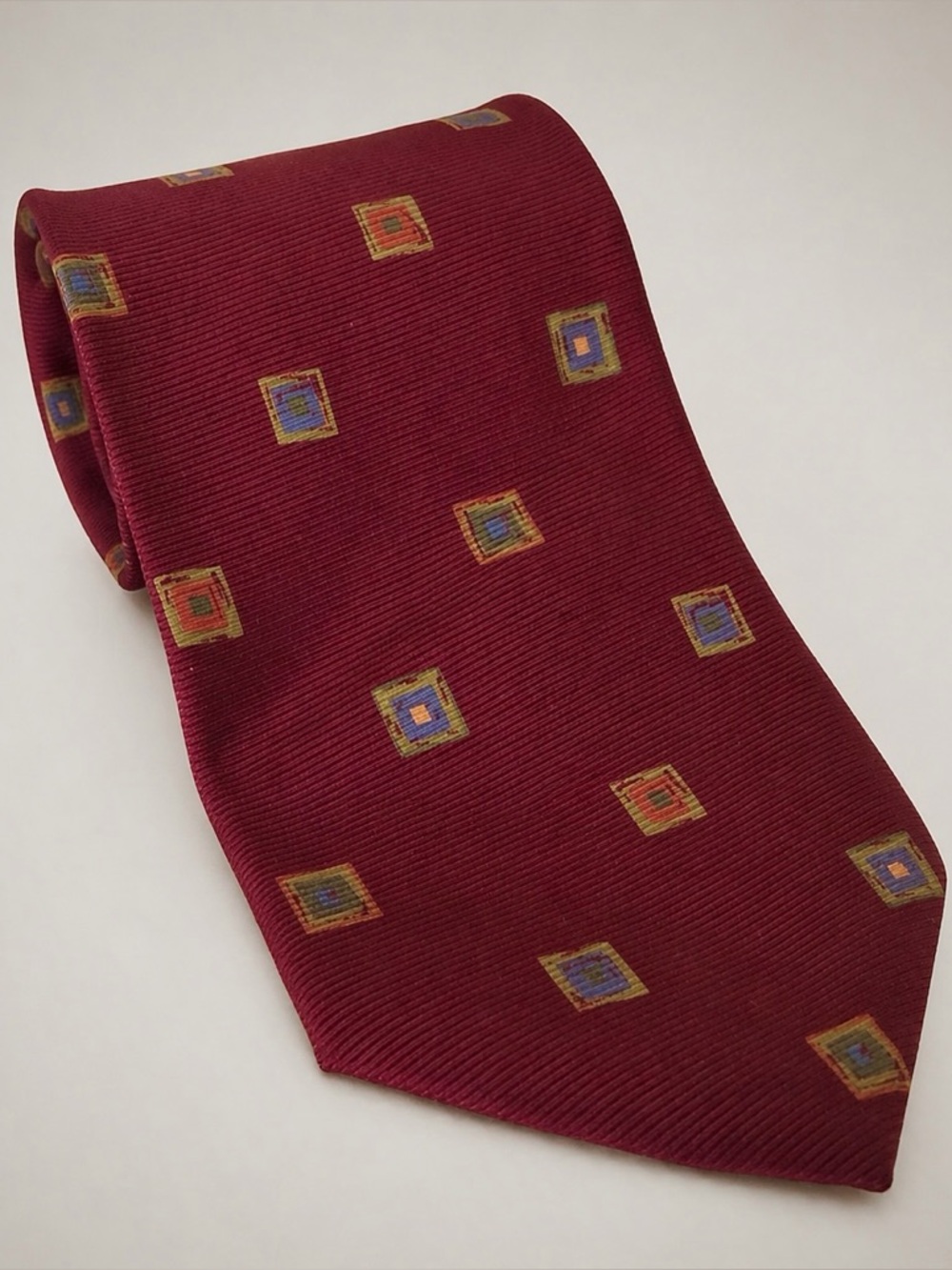 Ermenegildo Zenga Italian Silk Tie Red Squares